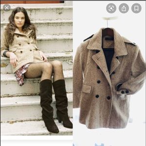 RARE FLETCHER by Lyell NY U.O. Colab Tweed WOOL Blend Pea Coat MSRP $570 size M